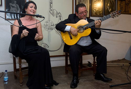 Aurora Barona y Fernando Rodríguez en la Peña Flamenca de Córdoba