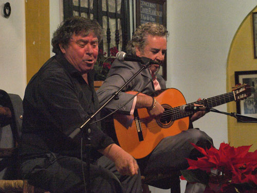 Rubito en un recital en Peña Flamenca Manolo Caracol de Montalbán