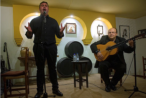 Antonio de Pozoblanco y Rafael Trenas en la Peña Rincón del Cante