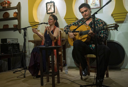 Eva de Dios y Paco Arriaga en la Peña Flamenca Rincón del Cante
