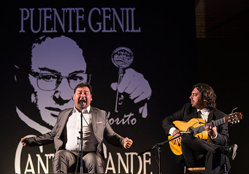 José Valencia en la última edición del Festival de Cante Grande Fosforito de Puente Genil. Foto: Miguel Valverde.