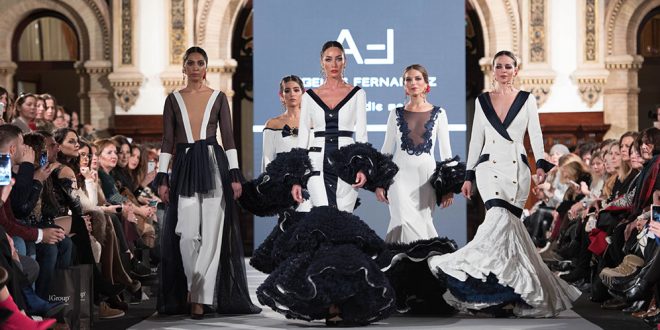 Colección de Ángeles Fernández en la segunda jornada de We love Flamenco 2018. Moda Flamenca. Trajes de Flamenca