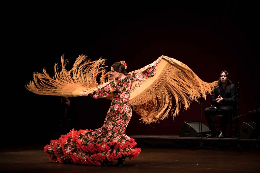 La bailaora Isabel Rodríguez, en uno de los momentos de su actuación en la final del Concurso Nacional de Arte Flamenco de Córdoba. Foto: M.Valverde.