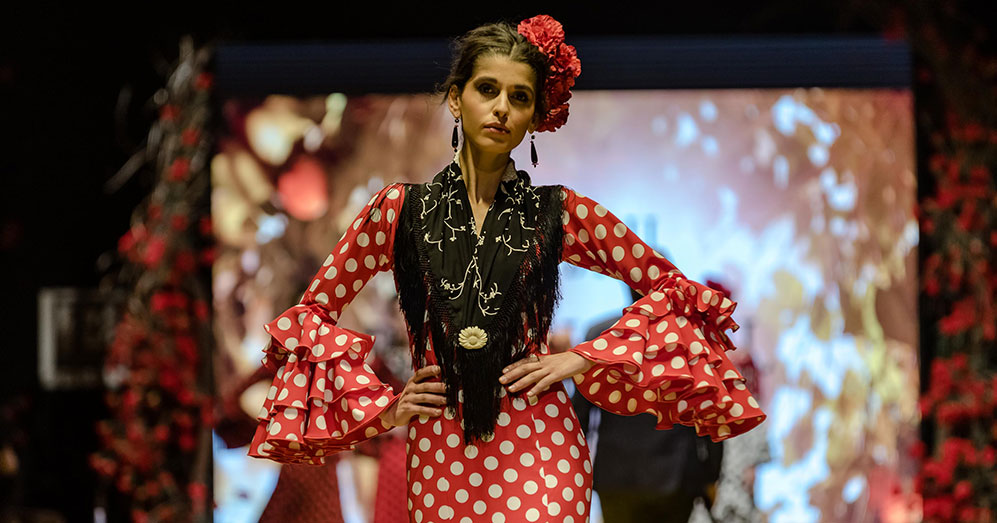 Nueva colección de trajes de flamenca de Miabril en la Pasarela Flamenca de Jerez 2020. Foto: Christian Cantizano.
