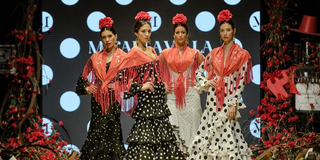 Nueva colección de trajes de flamenca de Micaela Villa en la Pasarela Flamenca de Jerez 2020. Foto: Christian Cantizano.
