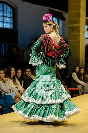 Colección de trajes de flamenca de Pol Núñez en la Pasarela Flamenca de Jerez 2020. Foto: Christian Cantizano.