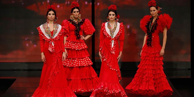 Nueva colección de trajes de flamenca de Alonso Cozar en Simof 2020. Foto: Chema Soler.