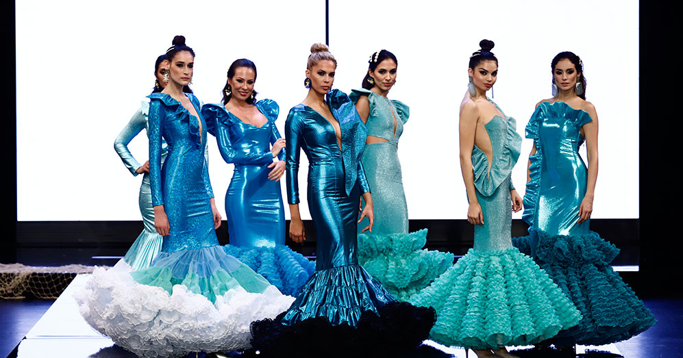 Nueva colección de trajes de flamenca de Rosapeula en Simof 2020. Fotos: Chema Soler.