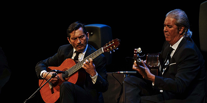 José María Gallardo y Miguel Ángel Cortés. en el estreno de Albéniz Flamenco. Foto: IMAE.