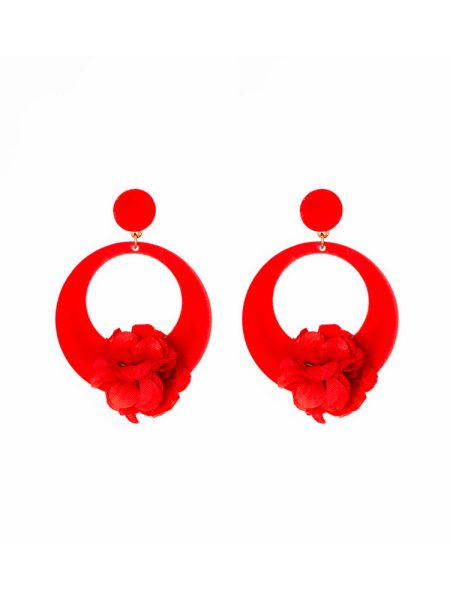 Pendientes de flamenca de niña – Pendientes de aro – Pendientes de plástico - Pendientes de flores – Pendientes de flamenca con aros - Pendientes de Flamenca para niñas - Pendientes de Flamenca originales - Pendientes de Flamenca artesanales - Pendientes de Flamenca Hechos a Mano - Marbearte