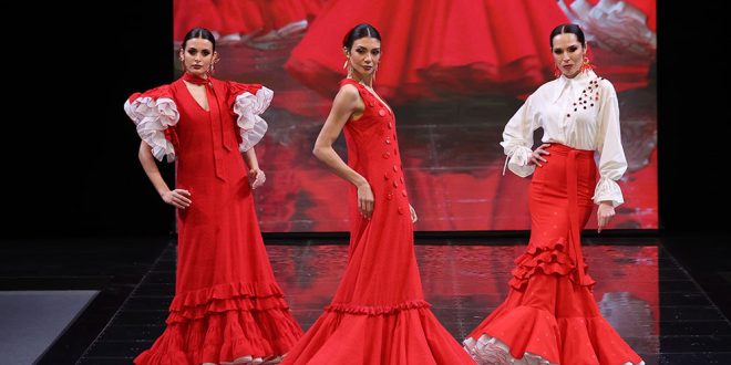 Simof 2024. Agus Dorado. Moda flamenca. Trajes de Flamenca. Complementos de Flamenca
